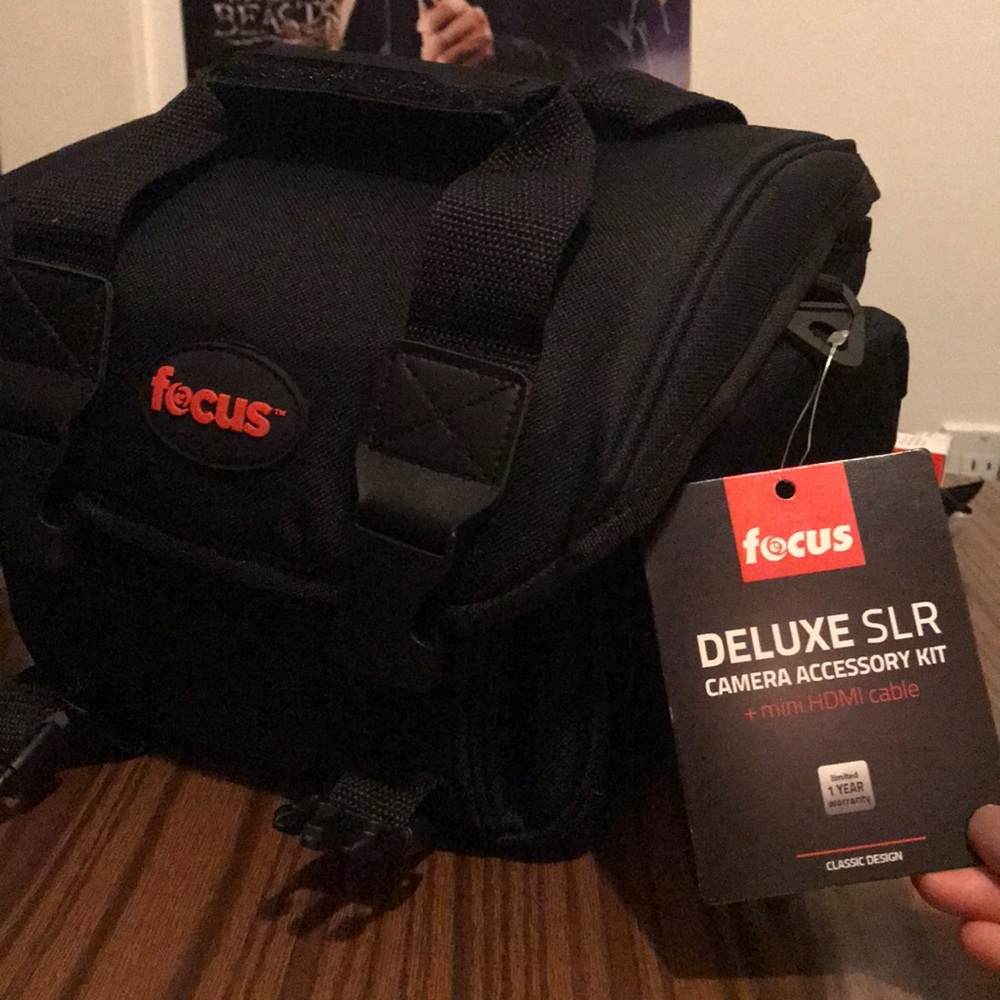 SLR camera bag. Accessories included.